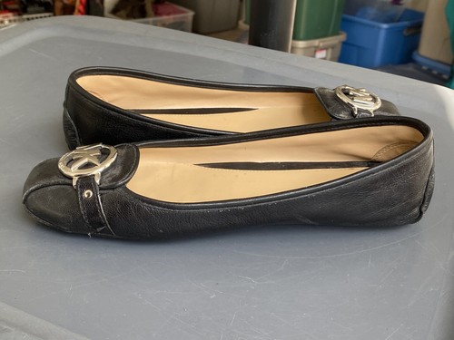 Michael KORS FULTON BLACK SAFFIANO MK SILVER LOGO MOCCASINS 9.5 I LOVE SHOES - Picture 5 of 9