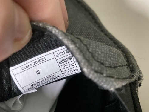 CROCS Boys Unisex Size Junior 3 Gray Canvas Slip On Loafers Comfort Fabric Shoe - Picture 8 of 8