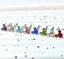 1pc Mouse Gem Nose Ring Stud Bone 20g Minnie Mickey Nostril Piercing Jewelry