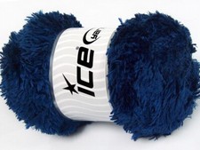 Navy Blue Panda Fuzzy Plush Yarn 100 Gram, 87 Yards Ice 59009 Short Eyelash