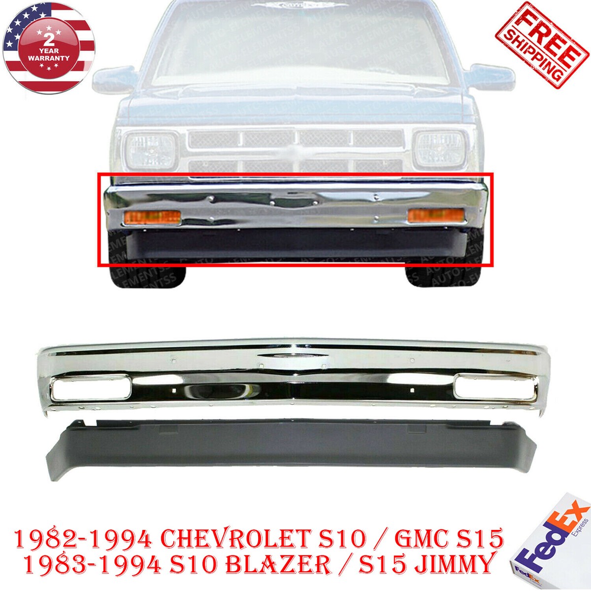 Replacement 6930 Valance Compatible With 1982-1993 Chevrolet S10 1992-1994 GMC Jimmy Front Air Deflector Primed