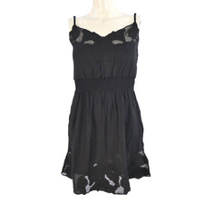 Lush Dress Black Mini Lace Elastic Waist Beach Everyday Dress Casual Size S