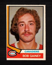 1974-75 BOB GAINEY #388 ROOKIE OPC * Canadiens HALL OF FAME Star KEY Hockey Card