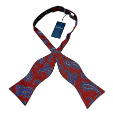 DANIEL CREMIEUX Men's Bow Tie 100 Silk Adjustable Red Paisley NWT 39.50