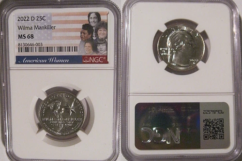 2022 D Wilma Mankiller 25c NGC MS 68 American Women Quarter