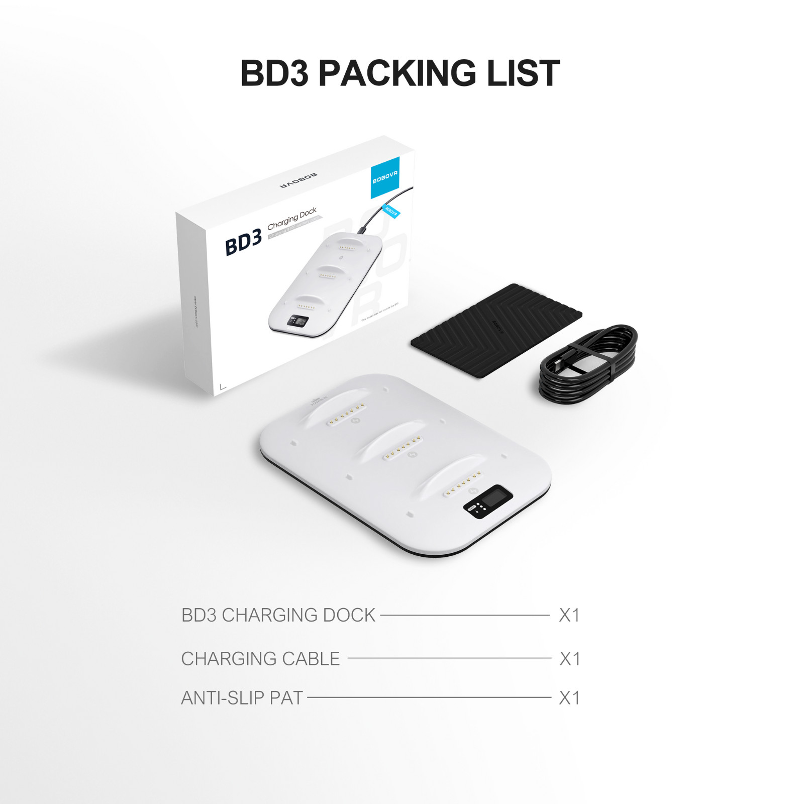 BOBOVR BD3 Charging Dock, Fast Charging for 3*B100, 30W Power, 0-80% Just 1 Hour — image 6