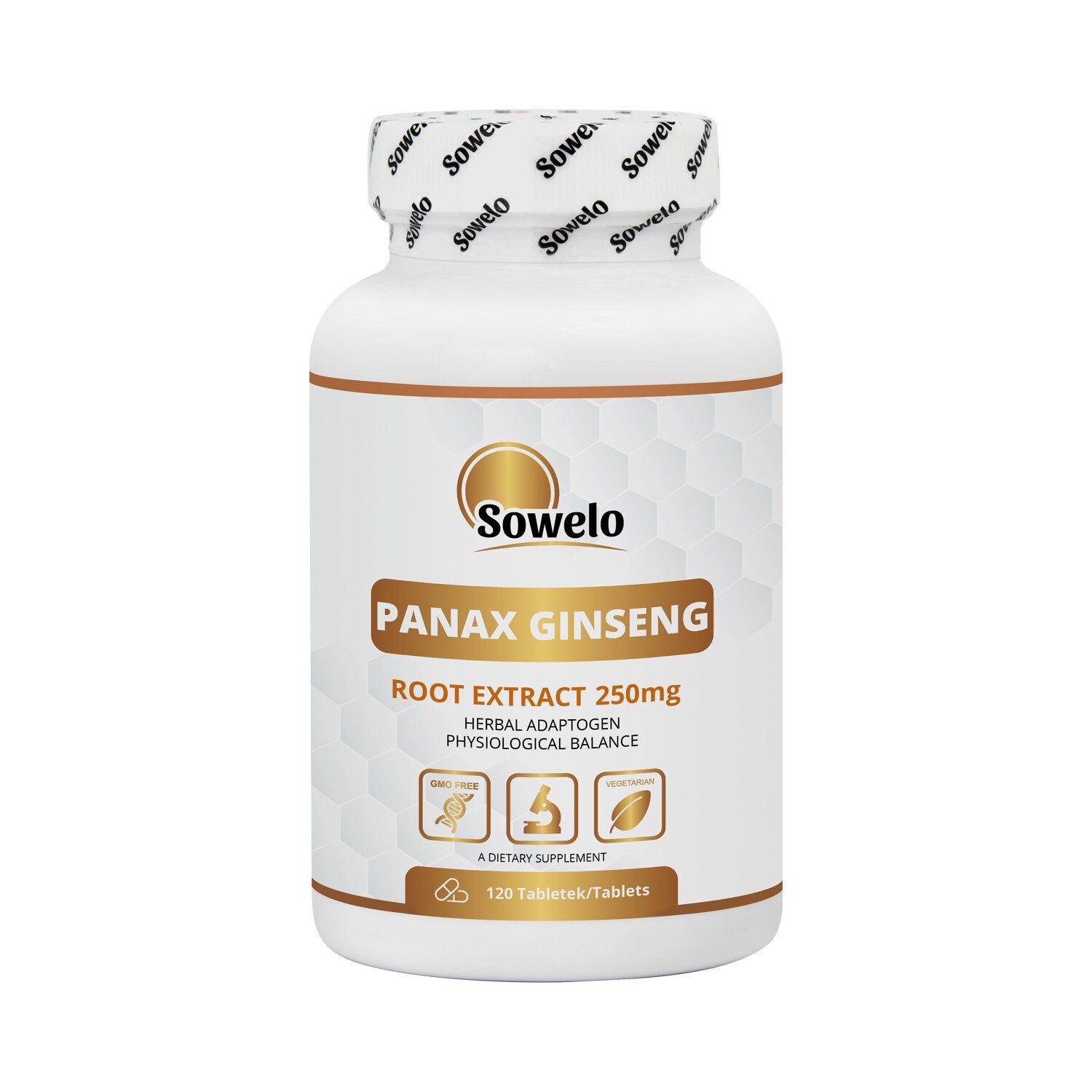 SOWELO PANAX GINSENG EXTRACTO 250mg TABLETAS GINSENG COREANO VEGANO