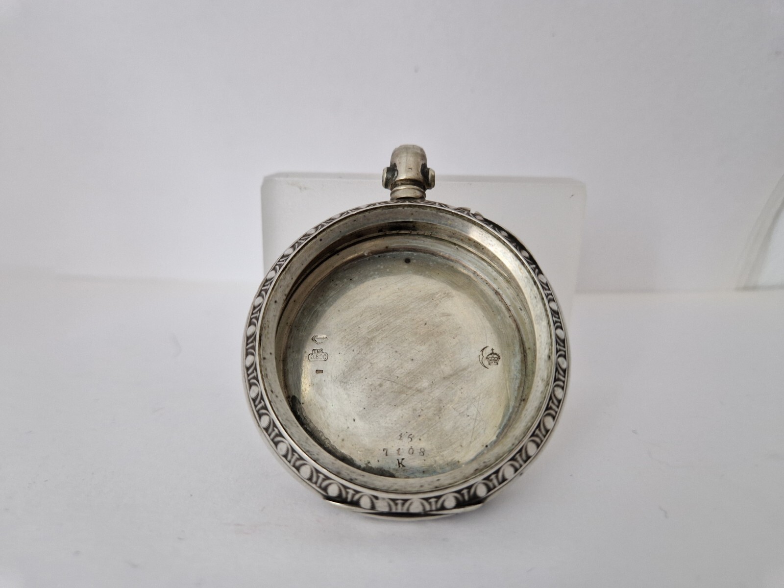 Antique Solid Silver Pocket Watch Case - Open Fac… - image 4