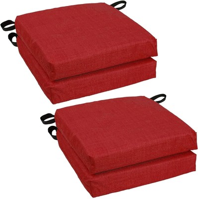 Blazing Needles Indoor/Outdoor Chair Cushion, 16'' x 16'', Paprika 4 Count