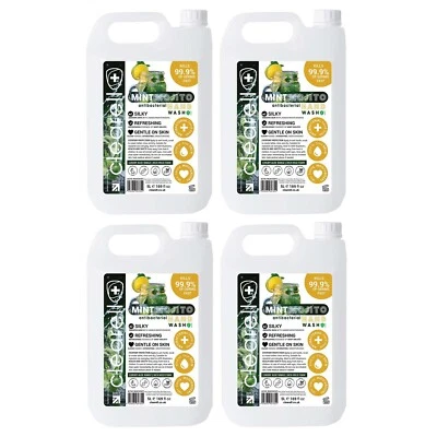 Clearell 20L | MINT MOJITO | 4 x 5L Pack | Luxury Hand Soap Liquid Wash 5 Litre
