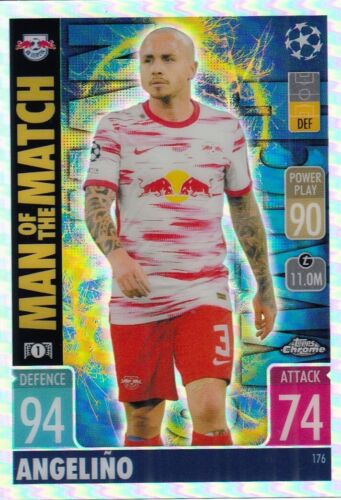 Topps Match Attax Chrome 2021/22 - Angelino (RB Leipzig) MOTM Refractor - Picture 1 of 2