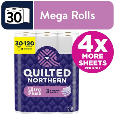 #ad Quilted Northern Ultra Plush 3 Ply Toilet Paper 30 Mega Rolls 255 Sheets per $27.94