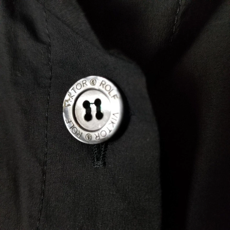 Viktor & Rolf Vestido Largo Negro Botón Ajustado, Talla 40, Cinturón Lazo Foto 4 de 4