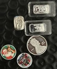 Lot Of .999 Silver, 11.85 Grams Total, 5 Grams Hand Pour,  2 Colorized +2 Grams