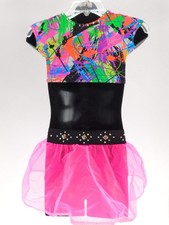 Dance Costume XS Child Bright Colors Kelle Jazz Rhinestone 2 pc