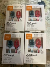  4 NumNum Pre-Spoon GOOtensils Baby Spoon Set 6 Months BPA Free Silicone