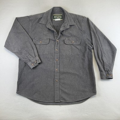 Field & Stream Shirt Mens M/L Gray Flannel Button Up Long Sleeve Workwear Casual