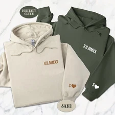 Custom Roman Numeral Sweatshirt, Anniversary Date, Personalized Gift for Couples