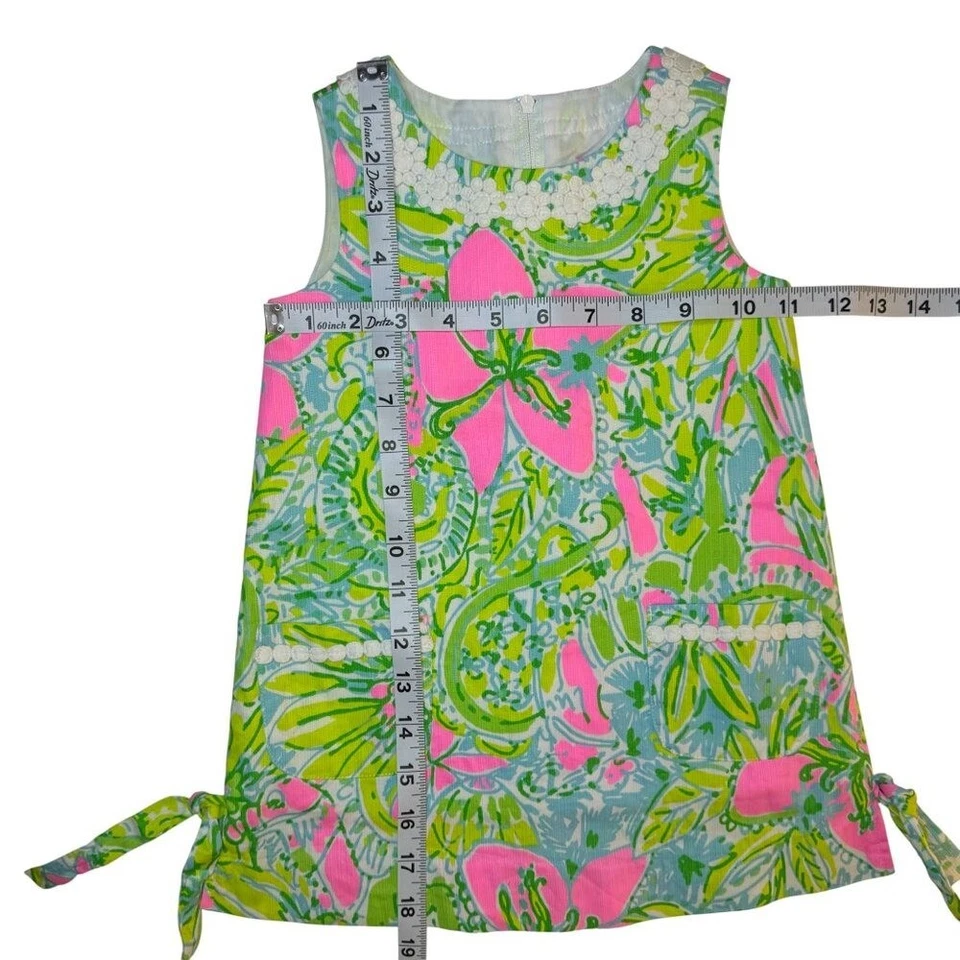 Платье цельнокроеное Lilly Pulitzer розовое и зеленое для девочки размер 2 2T новое без ценников - Изображение 2 из 4