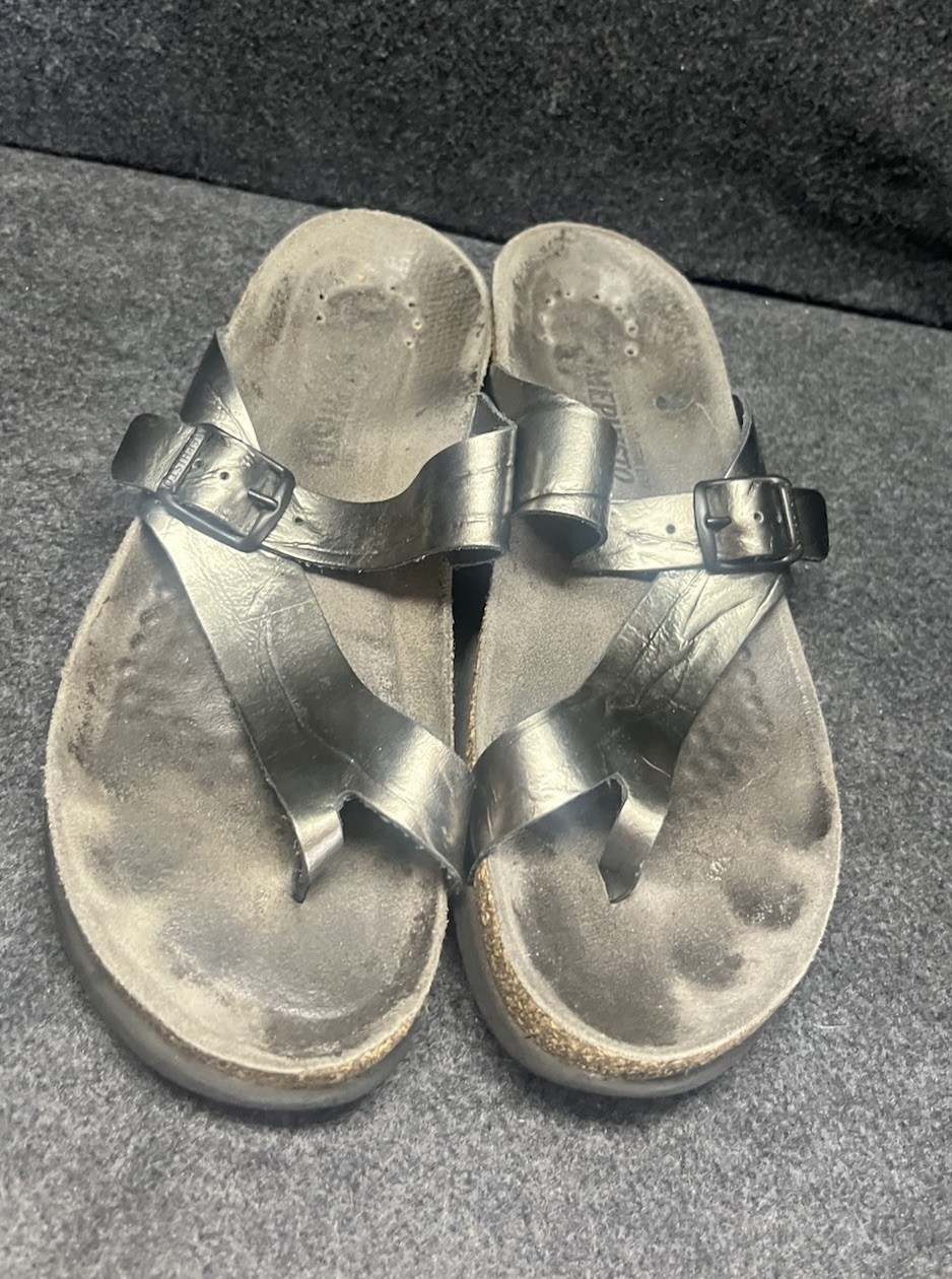 APL Sandali scarpe basse Mephisto Helen peltro cinturino pelle scamosciata suola misura 39