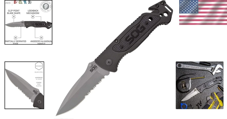 Durable Folding Knife with 3.4 Inch Stainless Steel Blade for Camping and Hiking - Image 2 of 4