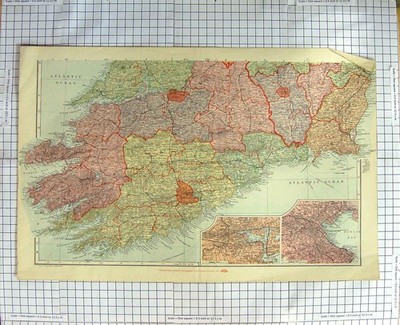 Original alte antike Druckkarte um 1855 Südirland Plan Dublin Cork 19.