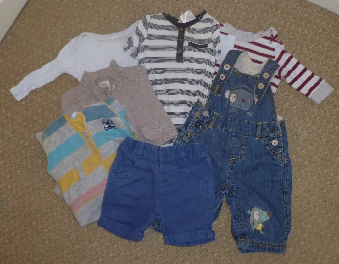 Baby clothes bundle - size 0-3 months - vests, hoodie, cardigan, trousers, short