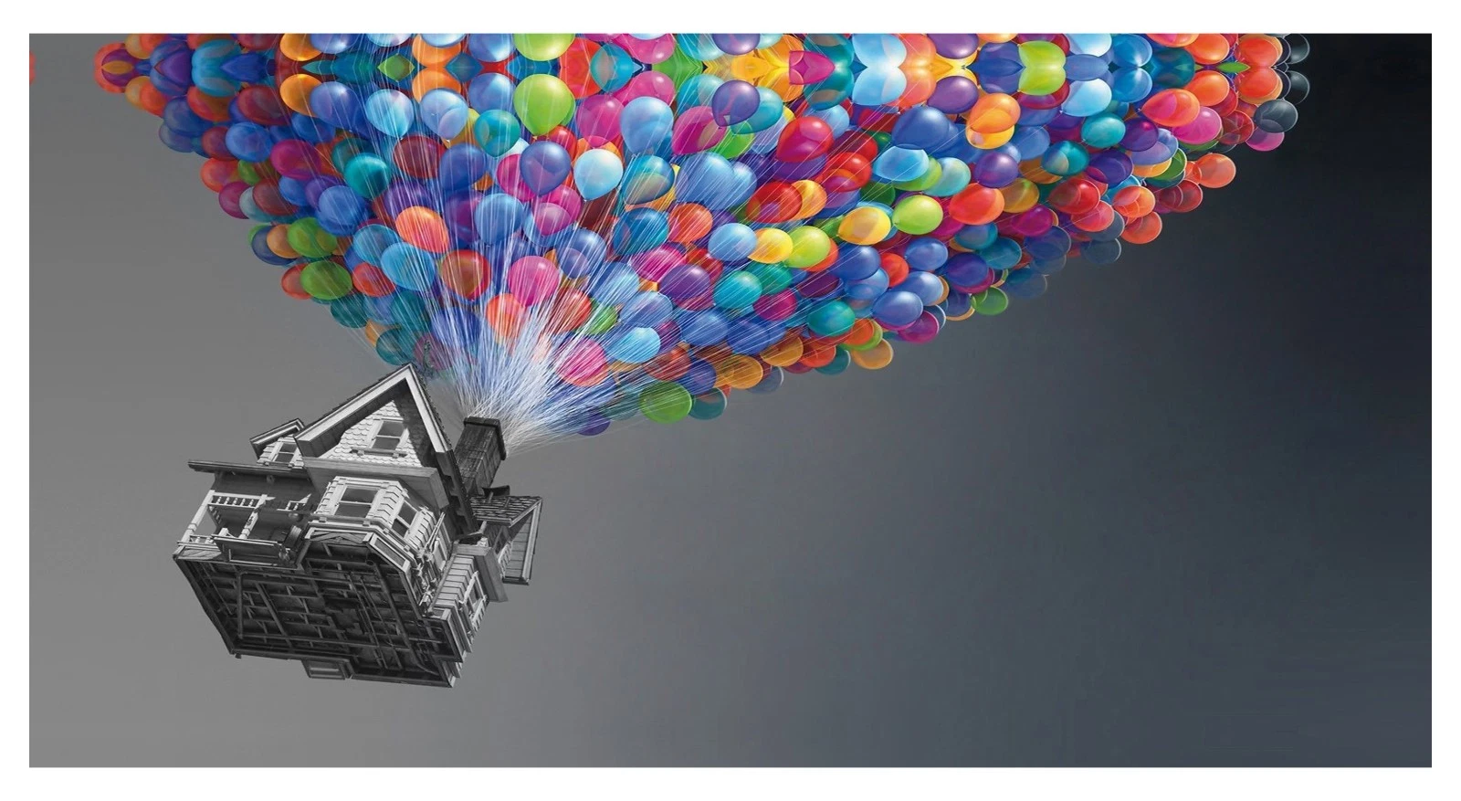 Disney UP House Colourful Balloons Cartoon Movie Wall Art Framed Canvas Pictures