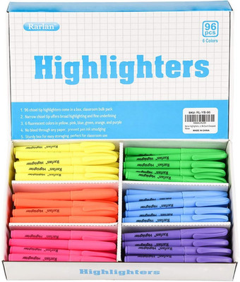New Highlighters Chisel Tip Assorted Fluorescent 96 Count Fast Shipping
