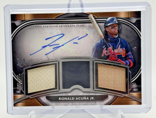 2021 Topps Museum Collection Triple Relic Auto  Ronald Acuña Jr. #SPTRA-RAJ /99