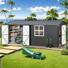 16' x 12' Outdoor Storage Shed, Large Metal Outdoor Tool Storage with Windows