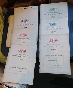 1962 - 1968 AMC Color Chart s American Motors DUPONT Color Service Bulletins 