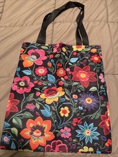 Vibrant Multi Colors Floral Open Top Tote Bag