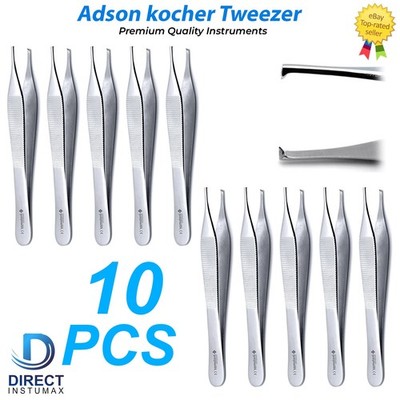 Adson Tissue Kocher Forceps 1x2 Rat Tooth & Serrated Teeth German Grade