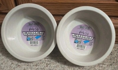 2 Pk Van Ness Crock Heavyweight Dish Food Bowl For Cats And Puppies USA