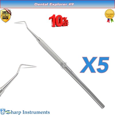 Dental Explorer 9 Endodontic Diagnostic Calculus Detection Steel Instruments