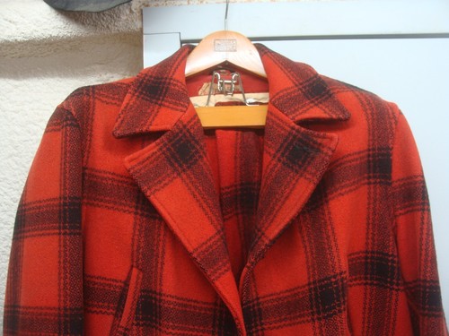 VTG Red Stag Two Pc Hunting Suit Mens Red Black Buffalo Plaid Jacket Pants Wool - Picture 2 of 24