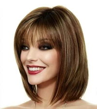 Alva Noriko Wigs |  Bob with Bangs | Color ICED MOCHA R  |  NEW STYLE