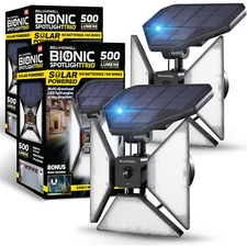 Bell + Howell Bionic Spotlight Trio Solar Powered Motion Sensor Lights- 2 Pack