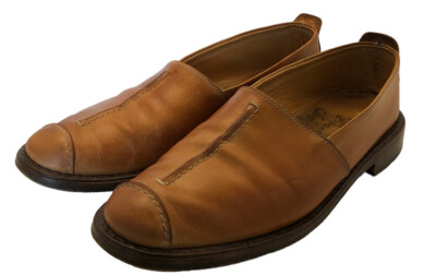 Ciro Schiano Belvedere Tan Camel Leather Handmade Italy Loafers Shoes 10 Men