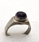 Vintage Sterling Silver 925 Cabochon Amethyst  Ring Size 8