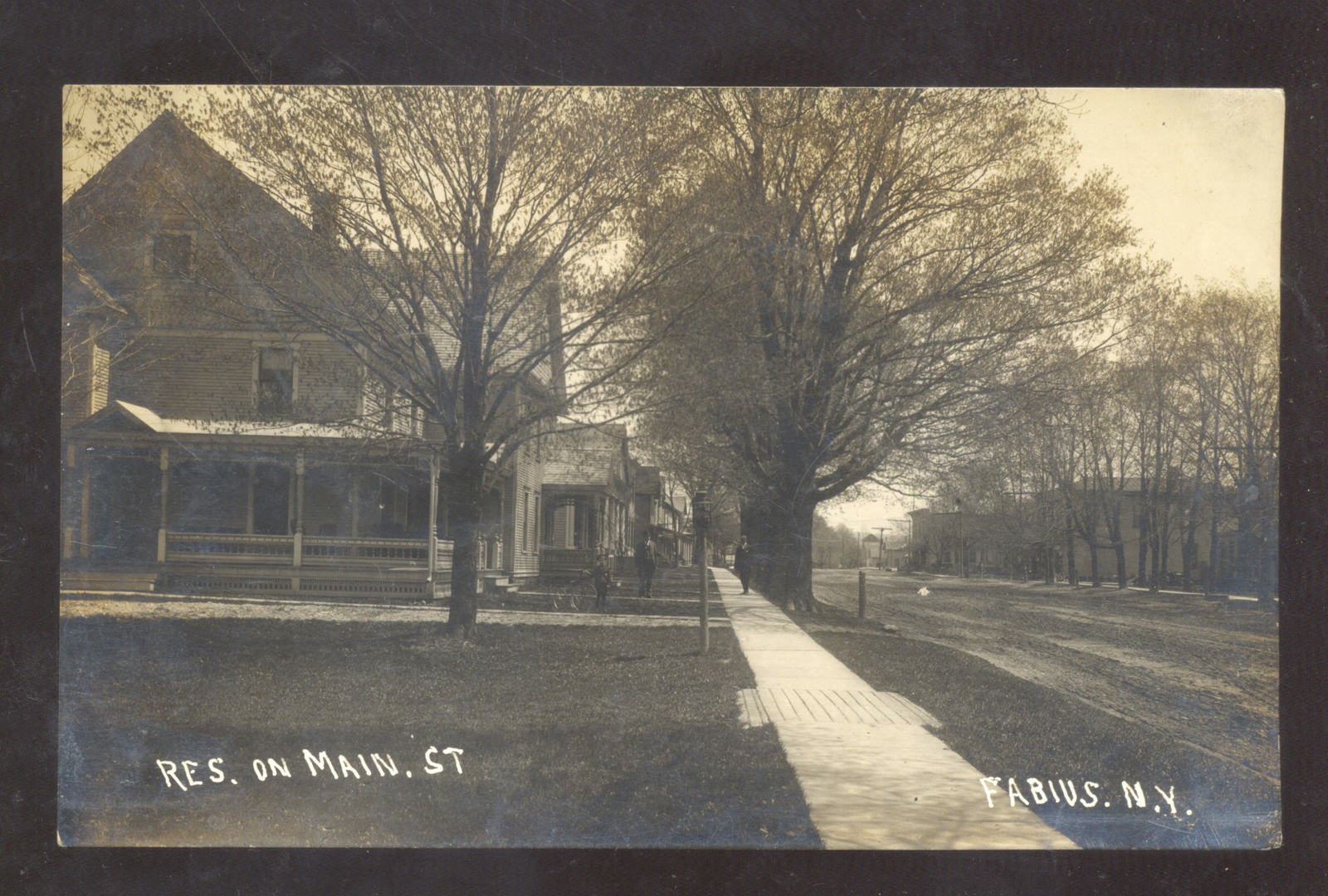 RPPC FABIUS NEW YORK MAIN STREET RESIDENCE VINTAGE NY REAL PHOTO