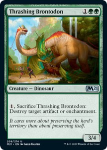 Thrashing Brontodon - Foil x4 - Magic Core Set 2021 - NM-Mint, English - Magic C