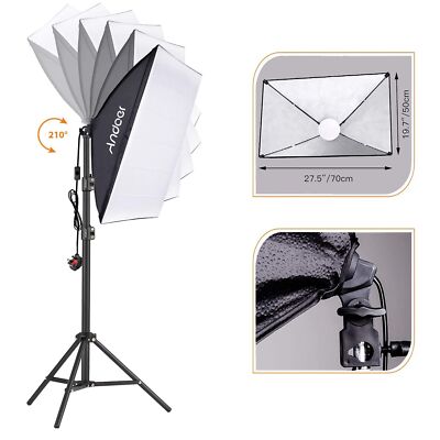 Andoer Studio Fotografie Licht Kit 50x70 Softbox LED Licht Beleuchtung Fotoset