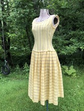 Vintage early 1950’s Super Sweet Details Cotton Sunny Yellow Dress 32-24-40