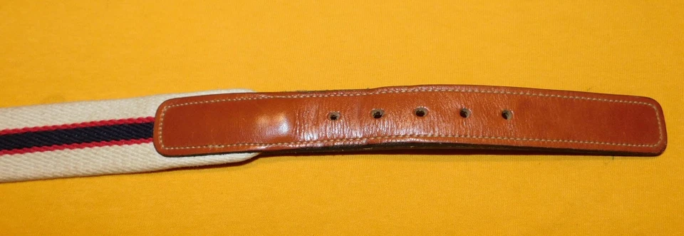 DOONEY & BOURKE OFF WHITE/NEGRO/ROJO LONA CON LENGÜETAS DE CUERO CINTURÓN TALLA 40/100cm. Foto 4 de 4