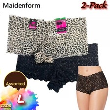 NWT 2-Pack Maidenform L Casual Comfort Lace Boyshorts DMCLBS 24