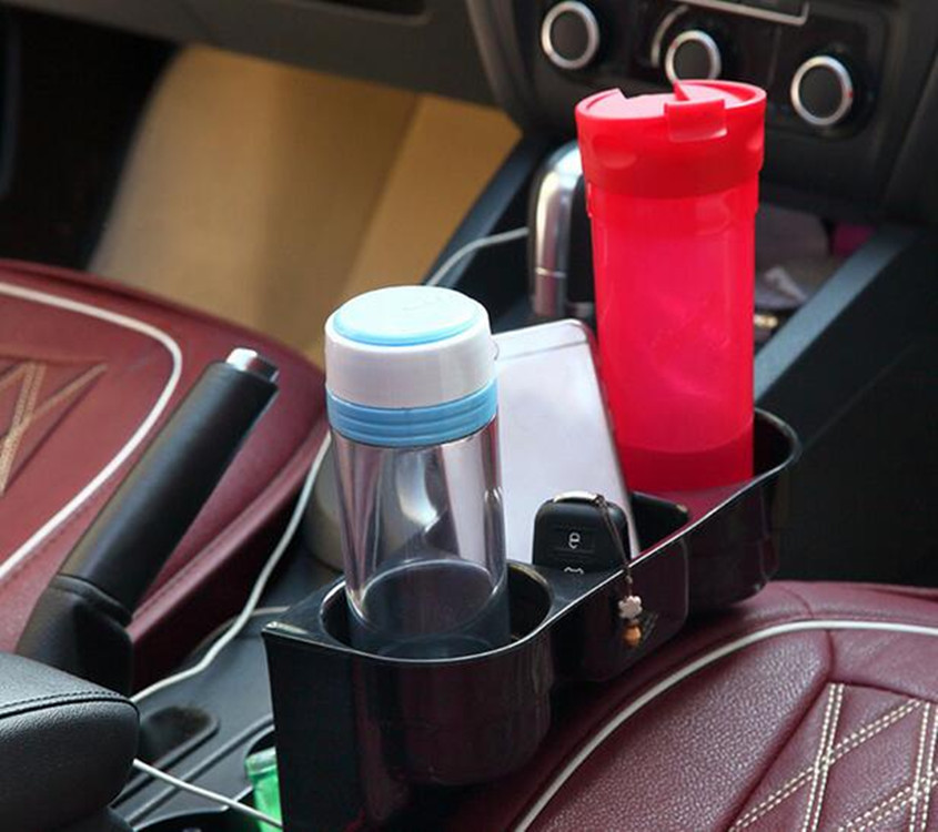 3 In 1 Multifunction 2 Cup Holder Drink Beverage Seat Seam Wedge Car Auto Vehicl - Foto 6