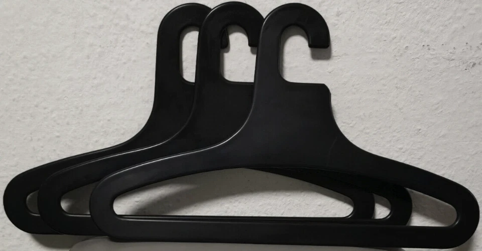 Kleiderbügel Design Kunststoff 3 x Bügel Retro in Schwarz Vintage ohne OVP - Bild 2 von 4