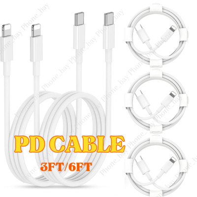 5X PD 20W Fast Charger Cable Cord Type-C USB C For iPhone 14 13 12 11 Pro XR X 8